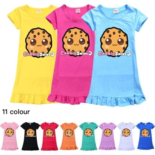 Nightgown Girls Polyester COOKIE SWIRL C Kids Dresses for Girls Baby Gown Sleep Summer Teenage Girl SleepDress Child Night Gown