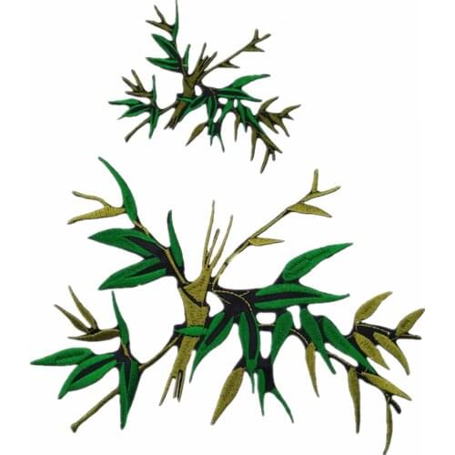 New Arrival Bird Bamboo Patch DIY Repair Embroidery Iron on Patch for Clothing Sticker Beautiful Clothing Printed Stripe Decal