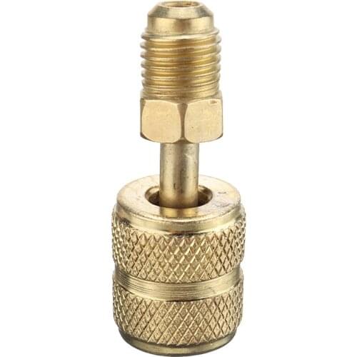 New Brass Adapter for Air Conditioning Split Ductless Service Port Adapter R410a 5/16" Female to 1/4" Male