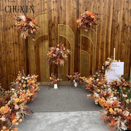 Autumn Series Artificial Flower Arrangement Wedding Flower Road Lead Decor Home Party Event Stage Backdrop Decorate Fake Flower