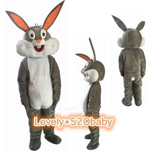 Easter Rabbit Mascot Costume Bunny Cartoon Unisex Parade Cosplay Dress Adults US