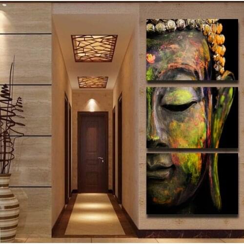 Buddha Poster Painting Abstract Photo Wall Fashion Decor Meditation Print 3 Panel Buddha For Living Room Decor Buddhism Religion