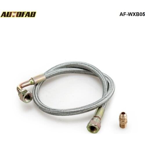 Braided Stainless Steel24" T3/T4 Turbo Braided Oil Inlet Feed Line Fitting For Toyota Nissan AF-WXB05
