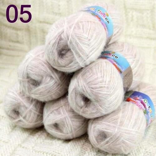 Sale 6SkeinX50gr Luxury Fluffy Soft NEW MOHAIR Shawls Hand Knit Crochet Yarn Beige 822-05-6