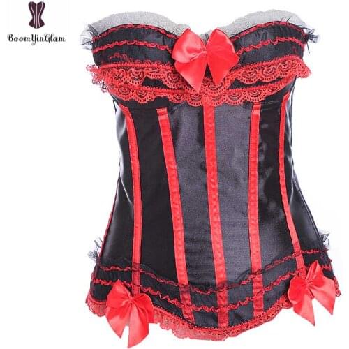 Cheapest Price Dropshipping Lowest Corset Striped Korsett For Women Overbust Satin Fish Boned Korset Top Plus Size Zipper Gorset