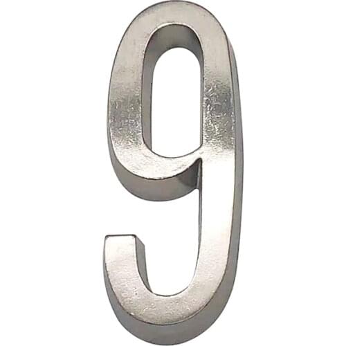 Adhesive 4" 101mm Height House Number Sticker Door Number for House Digits Zinc Alloy Satin Nickel Mailbox Address Sign #0-9