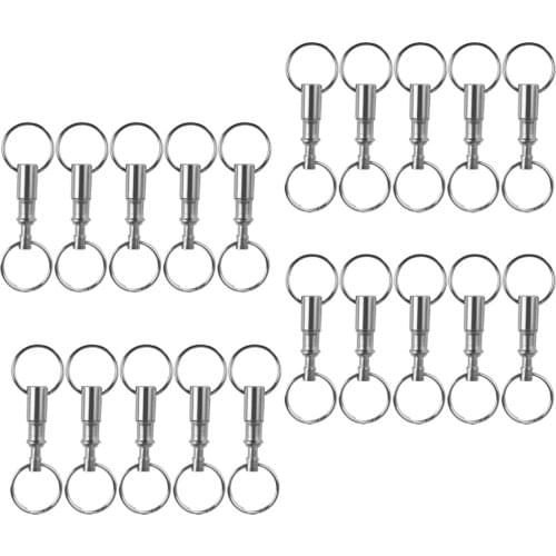 20Pcs Detachable Quick Release Removable Handy KeyRings Double Split Rings End Belt Holder Outdoor Camping Tool Hiking Accessory