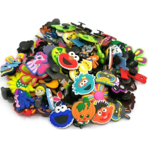 Mixed 1000pcs Cartoon Shoe Charms Unicorns Anime Shoe Buckles Fit Bracelets Croc Kids Gifts send at random