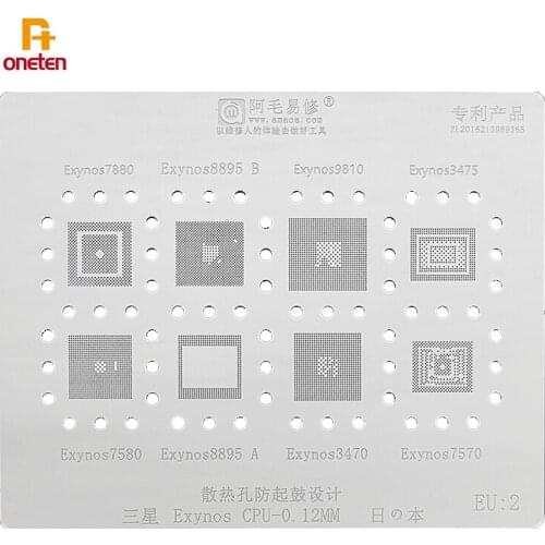 Amaoe BGA Reballing Stencil EU2 For Samsung Exynos/8895/7880/7570/3470/9810/7580 CPU Tin Planting Soldering Net