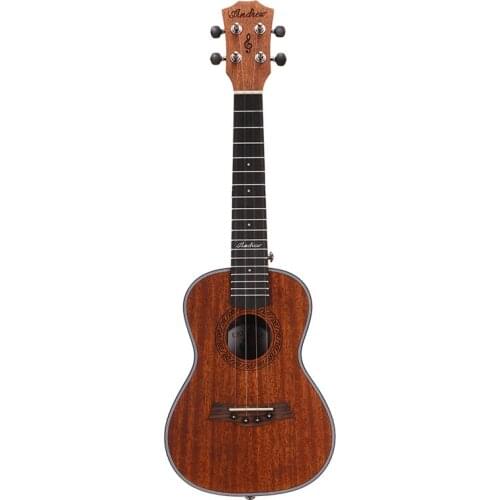 Andrew 23 Inch Mahogany High Molecular Carbon String Coffee Color Ukulele for Guitar Player Beginner Musical Gifts Instrument