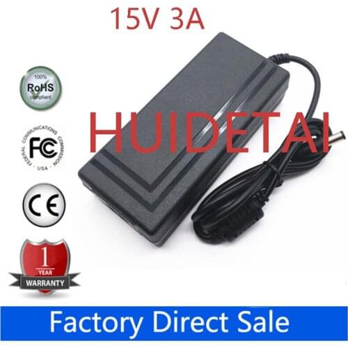 High quality AC 100V-240V DC 15V 3A 5.5*2.5mm Switch AC DC Power Supply Adapter Wall Charger