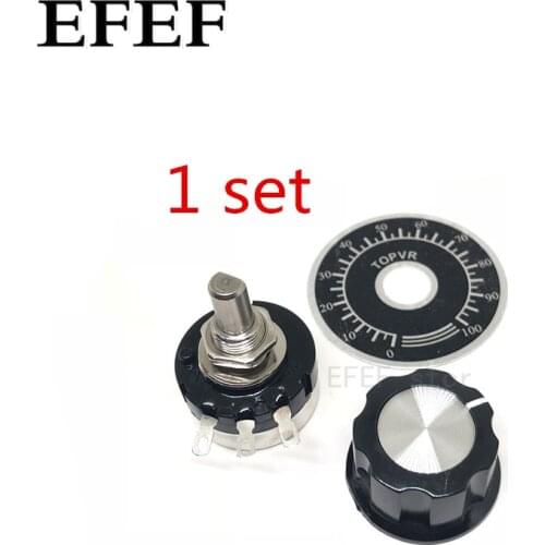 WTH118-2W single turn potentiometer 1K 2K 24K 710K 100K 47K 1M complete set with knob scale + knob