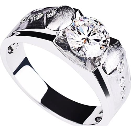 Mature Mens Rings 925 Sterling Silver Luxury Classic Unique Elegant Exquisite Anniversary Party Original Design Diamond Jewelry