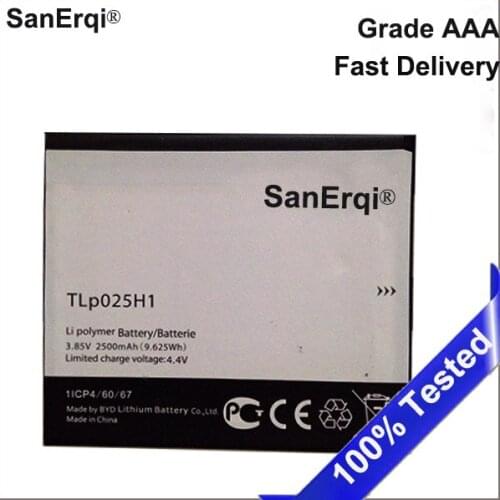 SanErqi 1pcs 100% High Quality TLP025H1 2500mAh Battery For ALCATEL one touch TLp025H1 Battery