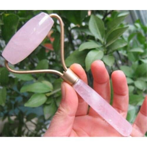 1pcs Free Shipping ! natural rose quartz massage wand pink crystal wand reiki healing