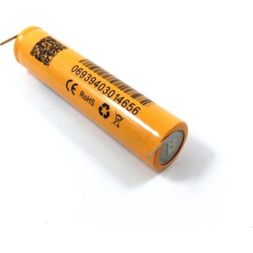 2PCS HB14650 950MAH 3.7V with elbow nickel on both ends (strong power) 14650 ICR14650