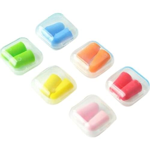 2pcs/box Soft Sleep Soundproof Foam Ear Plugs Travel Sleep Noise Prevention Reduction Earplugs Improve Sleep Hearing Protection