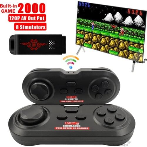 2021 New ! USB Wireless Console Game Stick Video Game Console Built-in 2000 Classic Game Mini Retro Controller Support AV Output