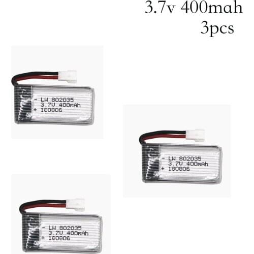 3PCS/lot 3.7V 400mah 30c Lipo Battery For H107 H31 KY101 E33C E33 U816A V252 H6C 25C RC Quadcopter 802035 30C Lipo Battery 3.7 v