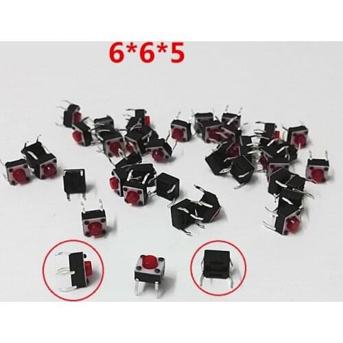 Induction Cooker Accessories Button Panel Tact Switch 6*6*5 Micro-action Button Switch Four-Pin In-line Push Button Switch