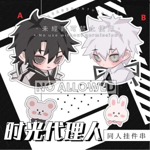 Anime Keychain Link Click Shiguang Daili Ren Cheng Xiaoshi Lu Guang Acrylic Keyring strap Figure 6cm