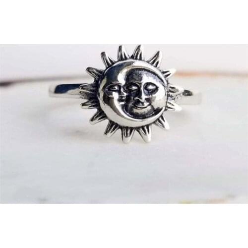 Bohemia Simplicity Sun Moon Rings for Women Men Wedding Engagement Ring Gift for Wife Girlfriend Party Ring Female Boho Jewelry