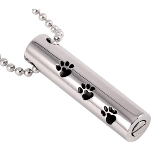 CMJ2472 10pcs/lot Wholesale Factory Directly Stainless Steel Pet Paw Cremation Urn Pendant Memorial Ashes Keepsake Necklace