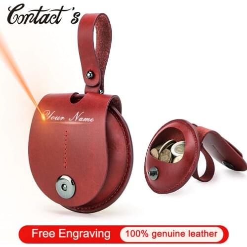 Contacts Vegetable Tanned Leather Coin Purse Fashion Women Wallet Small Mini Money Bag for Earphone Female Coin Wallets 2020