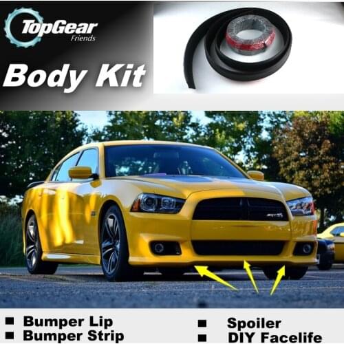 Bumper Lip Deflector Lips For Dodge Super Bee 2007~2012 Front Spoiler Skirt For TopGear Friends View Tuning / Body Kit / Strip