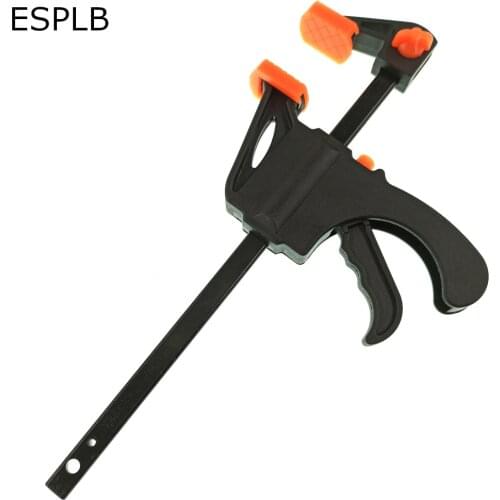 4'' inch Wood Clamp F-Type Nylon Quick Clip Woodworking Hard Grip Release Squeeze Ratchet DIY Hand Tool Gadget