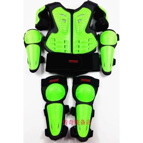 Child Motorcycle Motocross Body Jacket Vest Armor Kids Chest Spine Protection Gear With Elbow Shoulder Knee Pad For 5-14 years