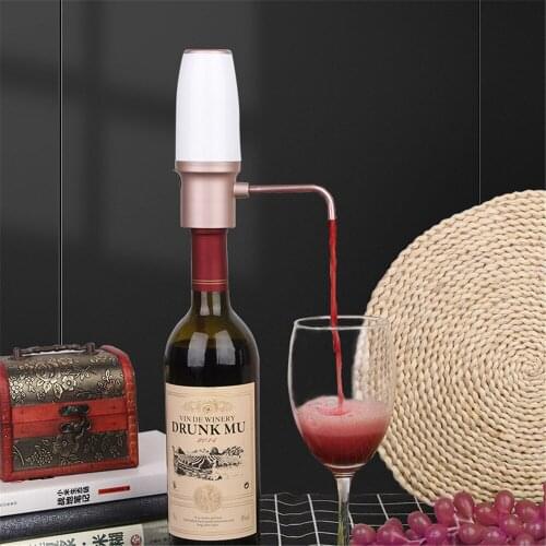 Electric Wine Decanter Smart Fast decanting Wine Dispenser USB Automatic Wine Pump White Portable Decanter Quick Wine Aerator