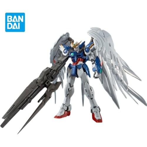 Bandai RG 1/144 Wing Gundam Zero Assembly Model EW Drei Zwerg Titanium Finish Anime Action Figures Collectible Toys for Kids