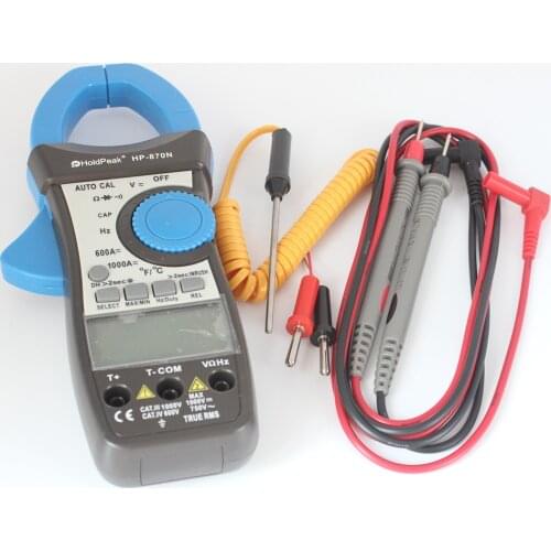 HoldPeak HP-870N Auto Range DC AC Digital Clamp Meter Multimeter Pinza Amperimetrica Amperimetro True RMS Frequency Backlight