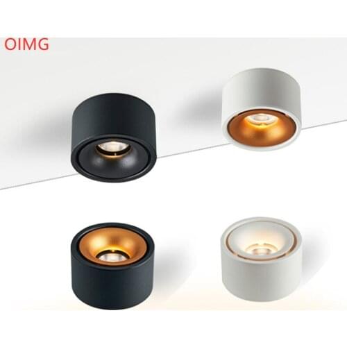 Round Dimmable Surface Mounted LED Downlight 10W 15W COB LED Ceiling Lamp Spot Light AC110-220V LED Panel Light Indoor Lighting