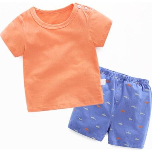 H1021 New Boys Summer Short Sleeve Suit Kids Fashion Casual Shorts Two-piece Baby Boys Cool Children Clothing