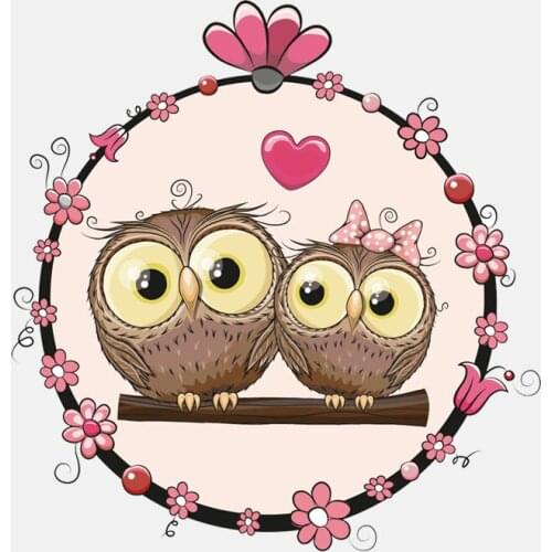 Hot Sell Creative Owl Romantic Valentines Day Car Sticker Accessories Decal Vinyl Car Window Cover PVC 15cm*15cm