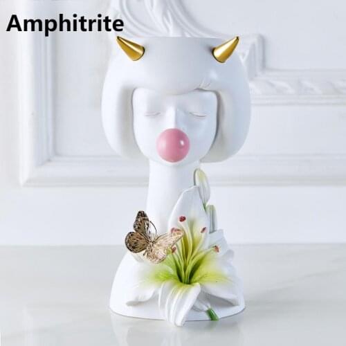 Little Witch Creative Nordic Style Resigns Flower Decorative Vessels For House Flower Vessels Vintage Table Vase Wedding