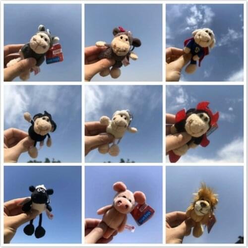 Mini Cartoons Keychain Plush Toys Pendant Lamb Bear Rabbit Puppy Elephant Cute Animal League Stuffed Doll Holiday Gifts for Kids