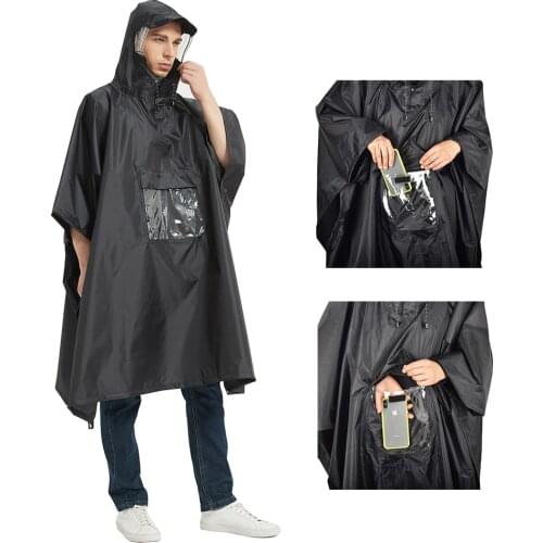 Multifunctional Raincoat Man Waterproof Hooded Rain Poncho Raincoat Women Raincoat Suit Rainwear For Hiking Cycling Camping