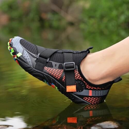 Summer New Swimming Shoes Mens Beach Outdoor Non-Slip Water Sports Shoes Quick-Drying Breathable Wading Large Size Shoes 39-46