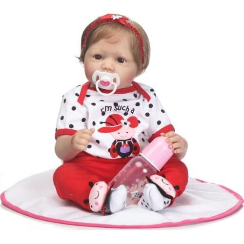 Cute baby doll reborn toys 22inch handmade soft silicone reborn baby doll hot sale bebe reborn bonecas gift