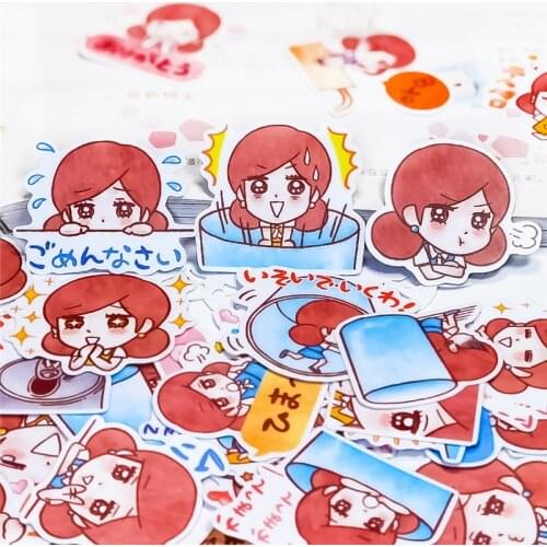 40 PCS Creative Water glass girl Paper Sticker Decoration DIY Ablum Diary Scrapbooking Label Sticker Cute Stationery