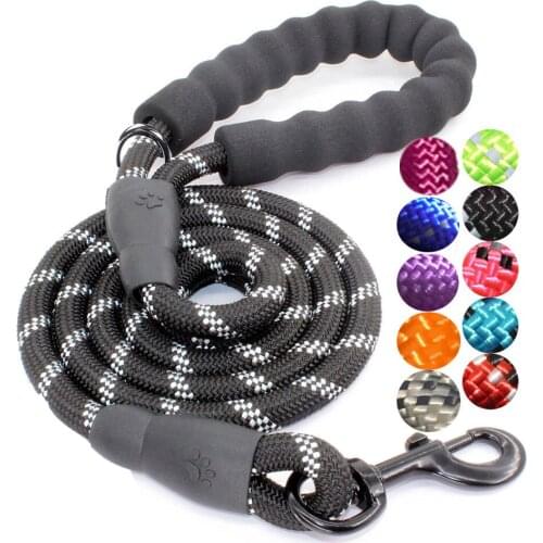 Nylon Durable Dog Leash Golden Medium Running Big Dog Collar Leashes Strong Reflective Lead Rope For Labrador Husky Rottweiler