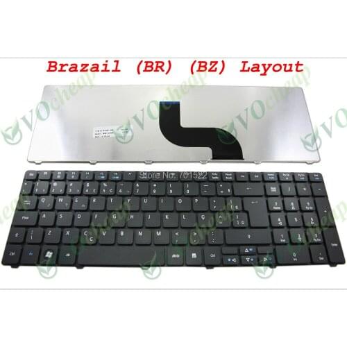New Laptop keyboard for Acer Aspire 5536 5536G 5738 5810 5810T 7735 5336 5410 5252 5742G 5742Z Black Brazil BR - NSK-AL00B