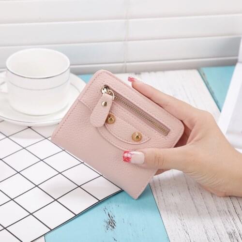 New Korean Women wallets short folding Purse small fresh wallet multi-card card holder ID folder Money bags girl coin purse