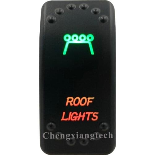 12v 24v, On Off, Up Green & Down Red Led Backlit - Roof Lights - Laser Rocker Switch for Car Boat Truck Bus Push Switch