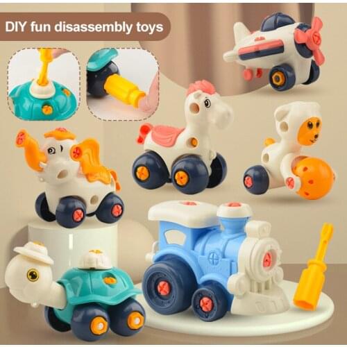 Early Learning Education DIY Screw Nut Group Installed Plastic 3d Puzzle Disassembly Motorcycle Kids Toys For Children Jigsaw