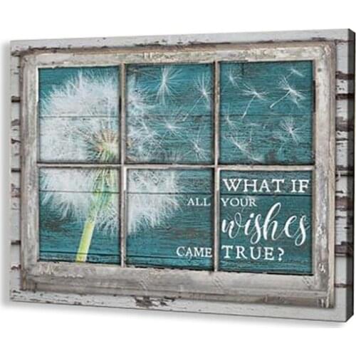 Blue Wood Background Canvas Painting Dandelion Metal Windows Print Printing Vintage China Art Posters For Living Room Decoration