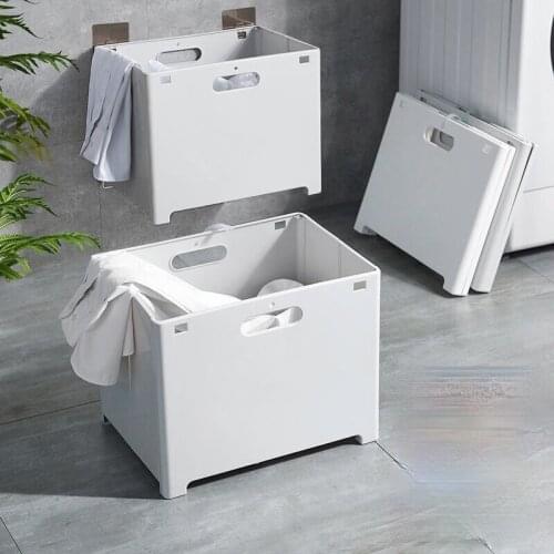Bathroom Dirty Clothes Basket Wall Mount Folding Laundry Sorter Storage Bucket Laundry Basket Large Hamper Organizer